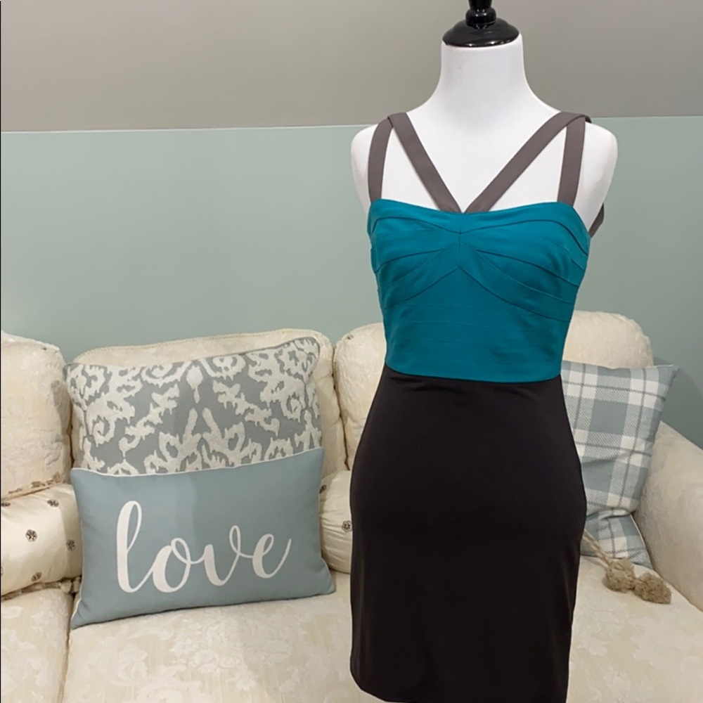 BCBGeneration Teal & Black Dress
